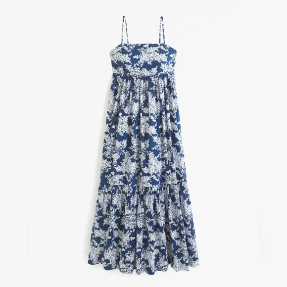 Abercrombie Low Back Tiered Maxi Dress with Pockets - Picture 3 of 6